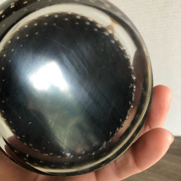 Vtg Hand Blown Glass Vase with Black Base with Controlled Bubbles - Picture 12 of 16